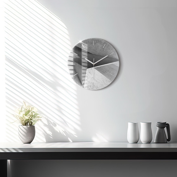 Round glass clock Abstraction triangles
