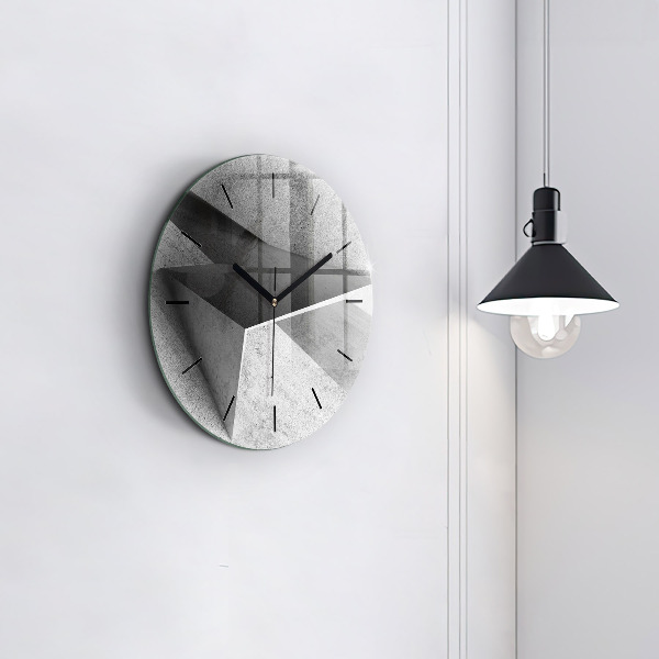 Round glass clock Abstraction triangles