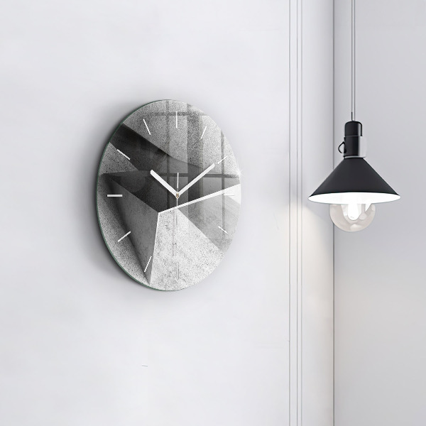 Round glass clock Abstraction triangles