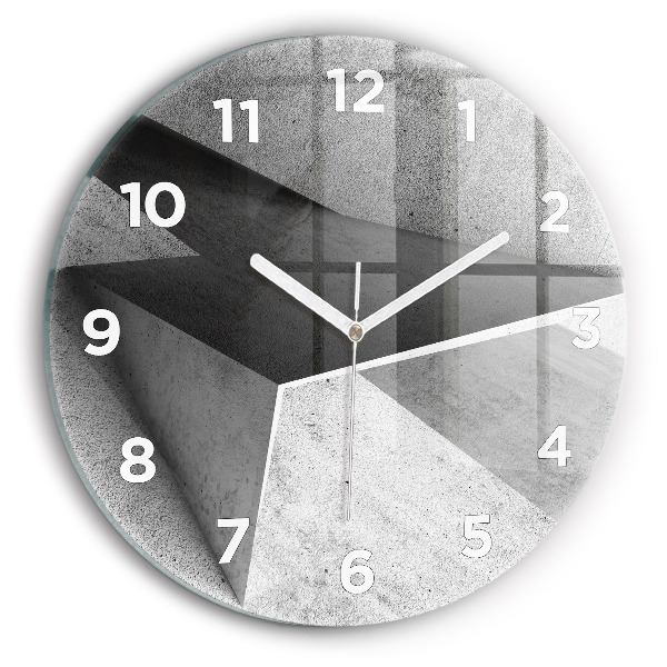 Round glass clock Abstraction triangles