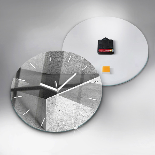 Round glass clock Abstraction triangles