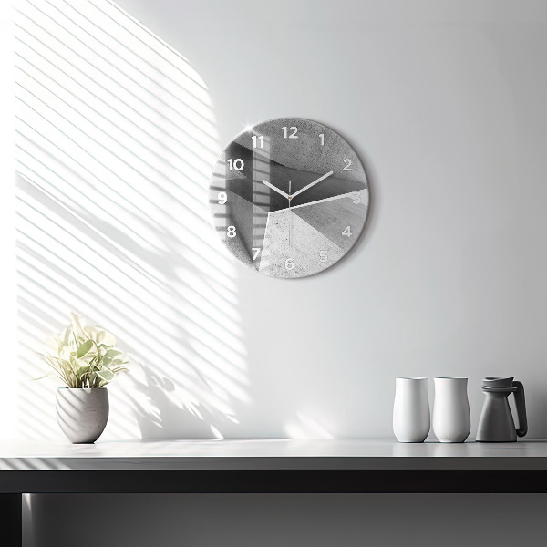 Round glass clock Abstraction triangles