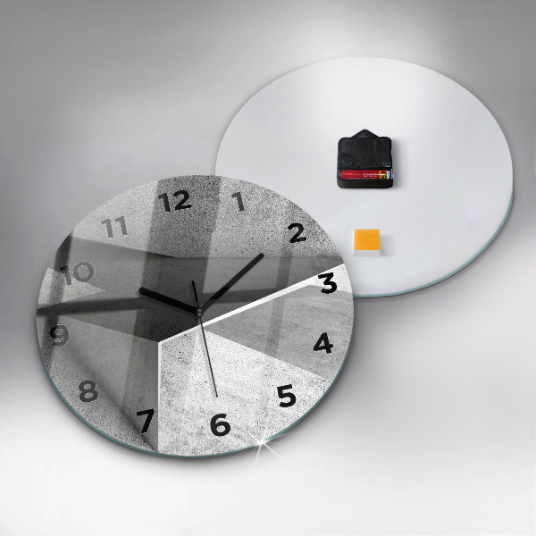 Round glass clock Abstraction triangles