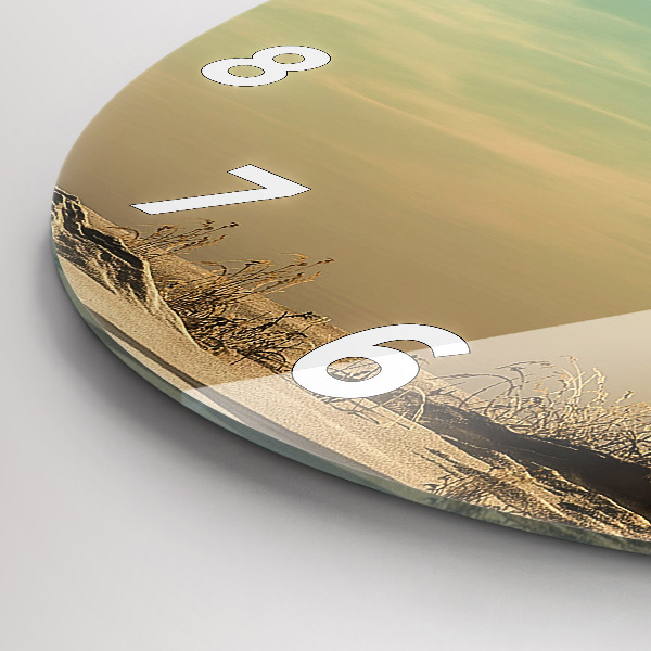 Round glass clock Elephant on a tree