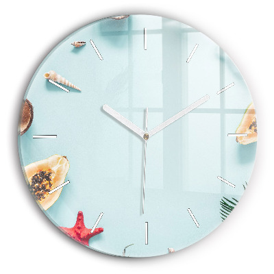 Round glass clock Holiday composition