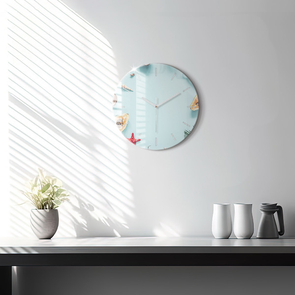 Round glass clock Holiday composition