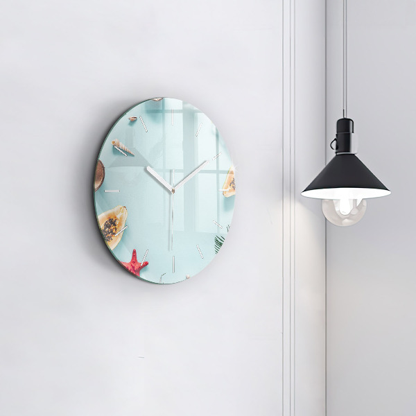 Round glass clock Holiday composition