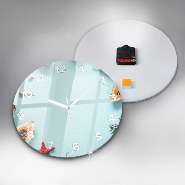 Round glass clock Holiday composition