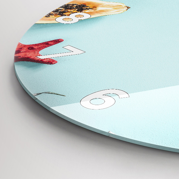 Round glass clock Holiday composition