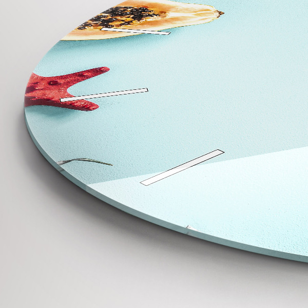 Round glass clock Holiday composition