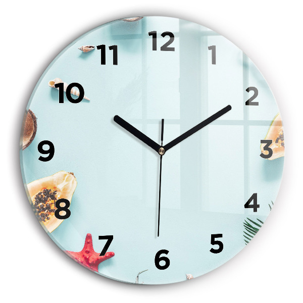 Round glass clock Holiday composition