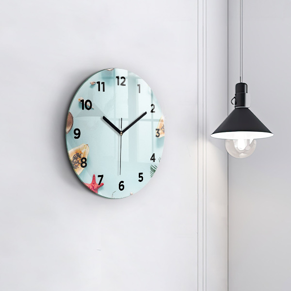 Round glass clock Holiday composition