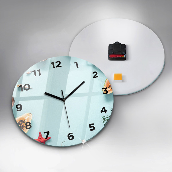 Round glass clock Holiday composition