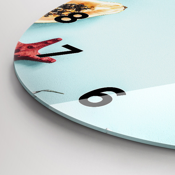 Round glass clock Holiday composition