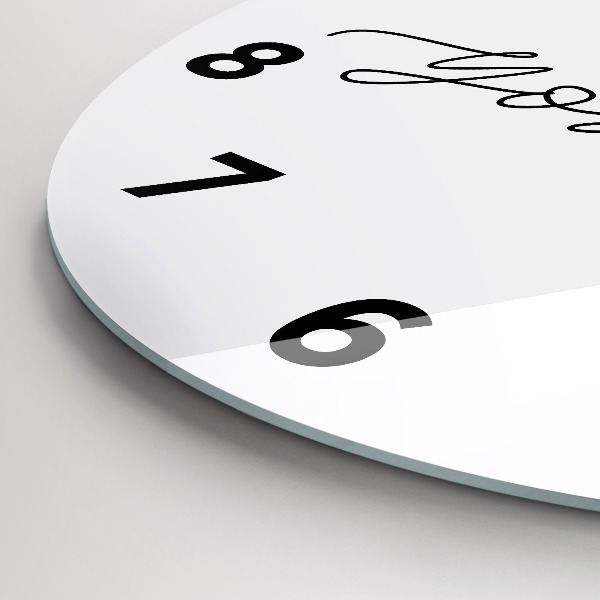 Round glass clock The inscription Be yourself