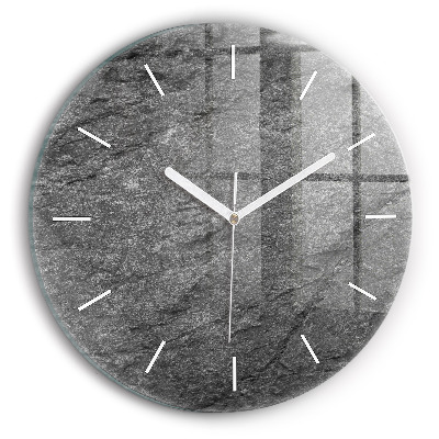 Round glass clock Volcanic rock