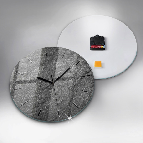 Round glass clock Volcanic rock