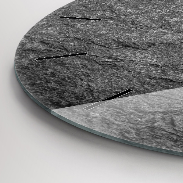 Round glass clock Volcanic rock
