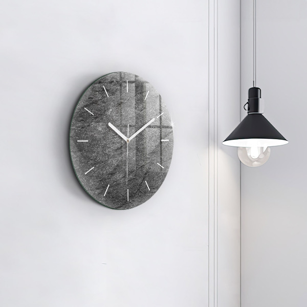 Round glass clock Volcanic rock