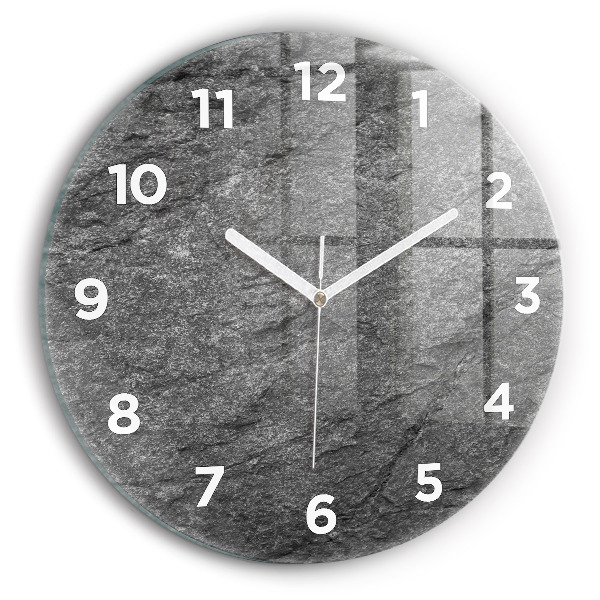 Round glass clock Volcanic rock