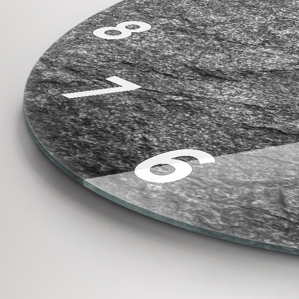 Round glass clock Volcanic rock
