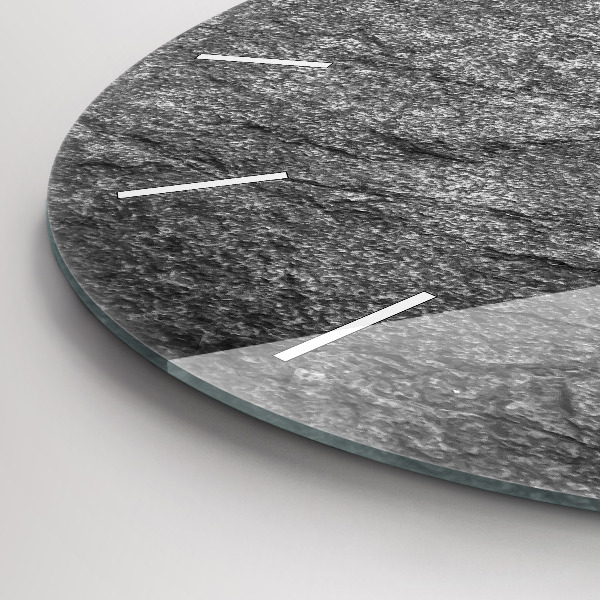 Round glass clock Volcanic rock