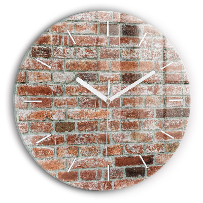 Round glass clock Brick wall
