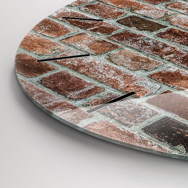 Round glass clock Brick wall
