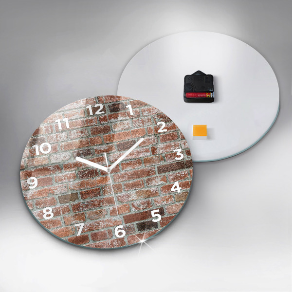 Round glass clock Brick wall