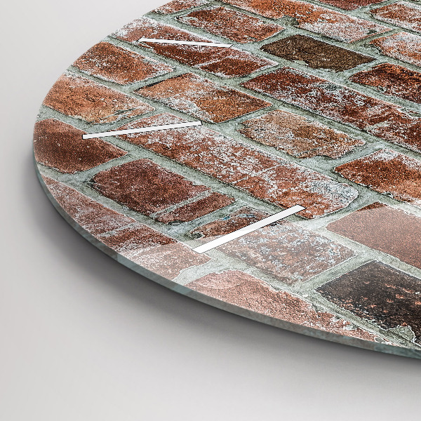 Round glass clock Brick wall