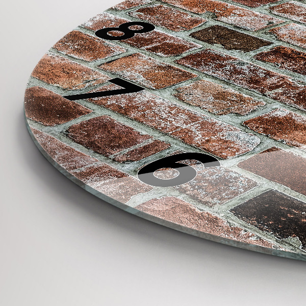 Round glass clock Brick wall
