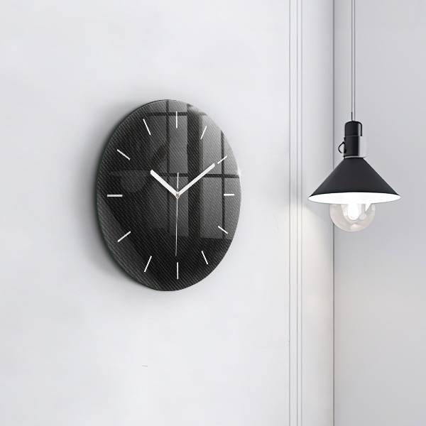 Round glass clock Dark abstraction