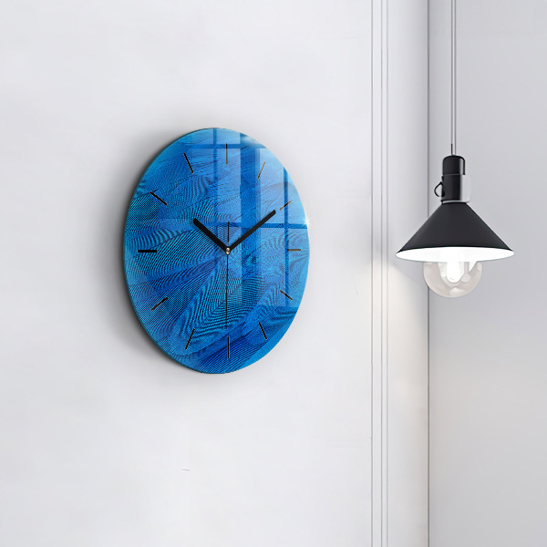 Round glass clock Bird feather