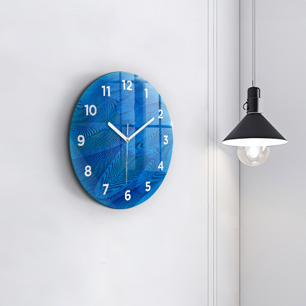 Round glass clock Bird feather