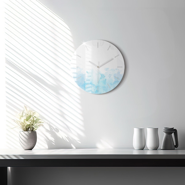 Round glass clock Painted spots