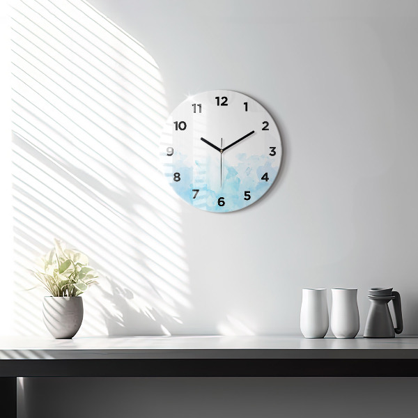 Round glass clock Painted spots