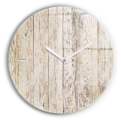 Round glass clock Wooden panels