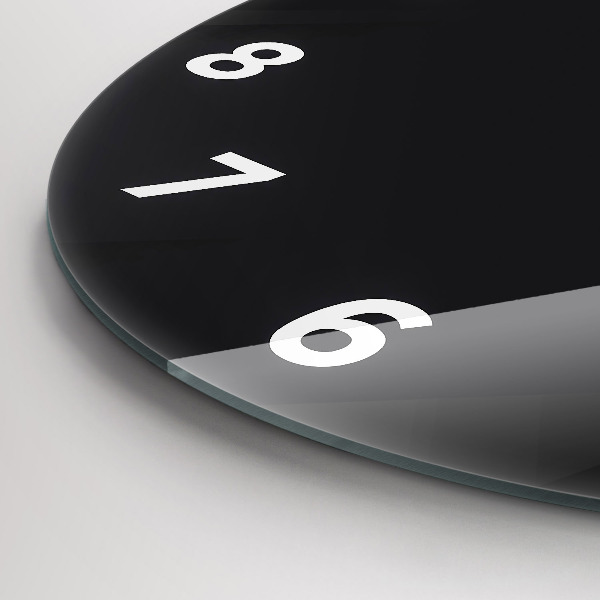 Round glass clock Dark wall pattern