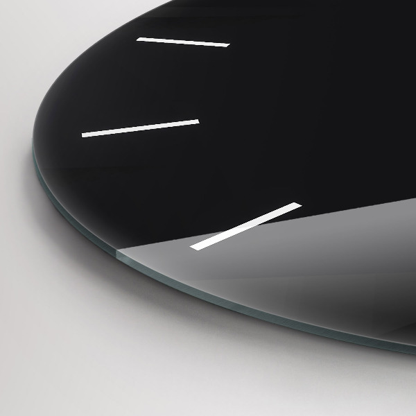 Round glass clock Dark wall pattern