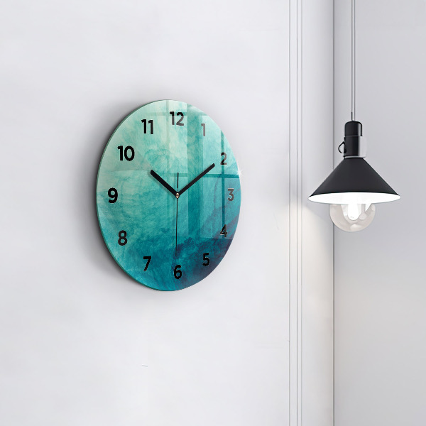 Round glass clock Abstraction depth