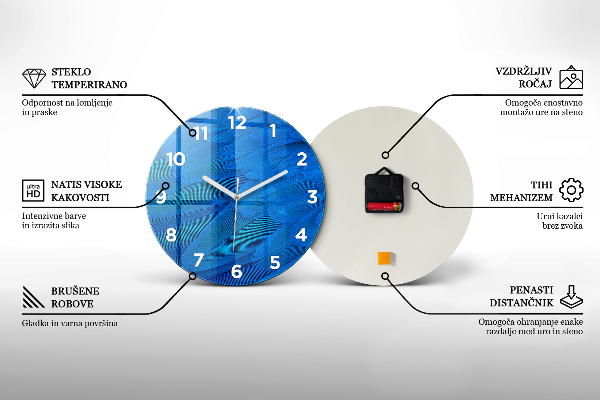 Round glass clock Milky Way and Mountains