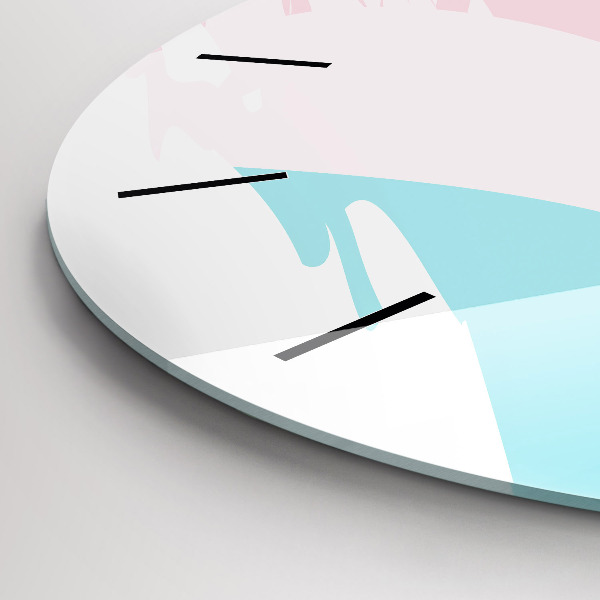 Round glass clock Pastel abstraction