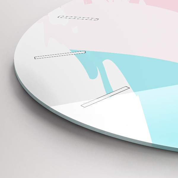 Round glass clock Pastel abstraction