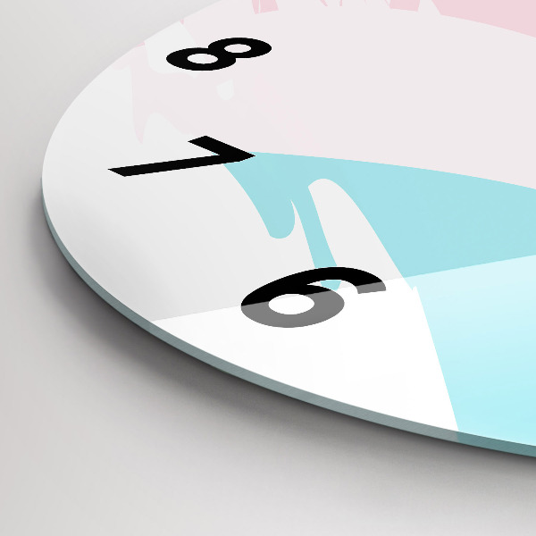 Round glass clock Pastel abstraction
