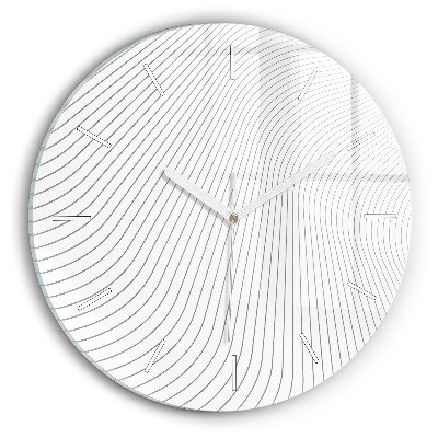 Round glass clock Abstraction lines
