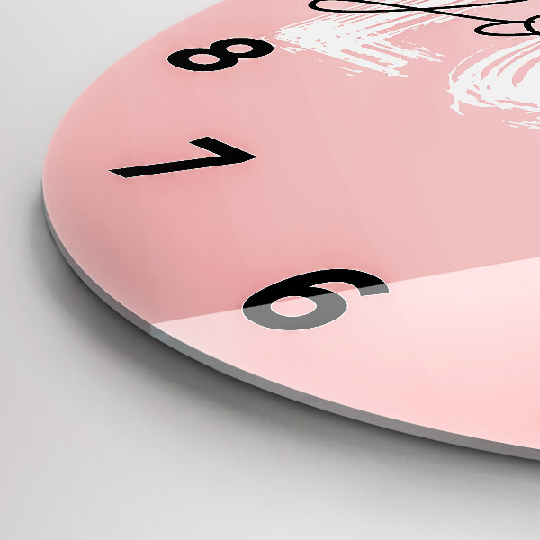 Round glass clock The inscription Love yourself