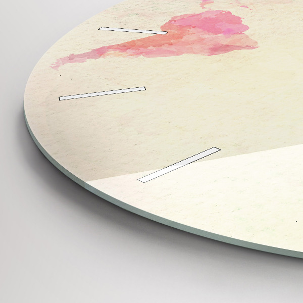 Round glass clock Watercolor world map