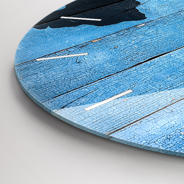 Round glass clock World map on boards