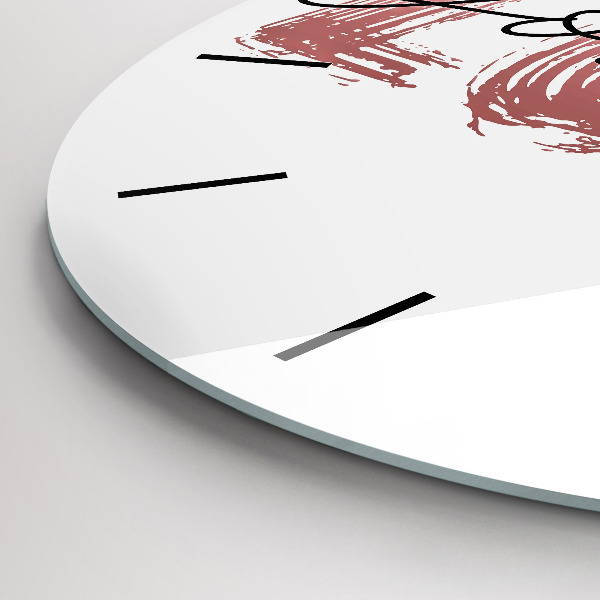 Round glass clock The inscription Love yourself