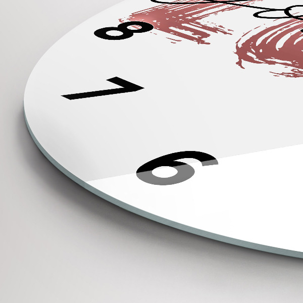 Round glass clock The inscription Love yourself